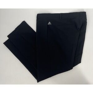Adidas Mens Black Golf Pant 36x30 Straight Leg Stretch Casual Office Performance